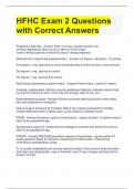 HFHC Exam 2 Questions with Correct Answers