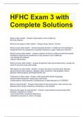 HFHC Exam 3 with Complete Solutions 