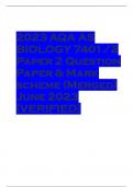 2023 AQA AS BIOLOGY 7401/2 Paper 2 Question Paper & Mark scheme (Merged) June 2023 [VERIFIED]