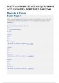 MATH 110 MODULE 4 EXAM QUESTIONS AND ANSWERS- PORTAGE LEARNING.