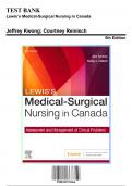 Test Bank for Lewis’s Medical-Surgical Nursing in Canada, 5th Edition by Tyerman, 9780323791564, Covering Chapters 1-72 | Includes Rationales
