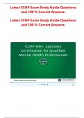 Latest CCHP Exam Study Guide Questions and 100 % Correct Answers.