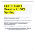 LETRS Unit 1 Session 4 100% Verified