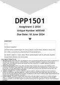 DPP1501 Assignment 2 (ANSWERS) 2024 - DISTINCTION GUARANTEED