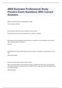 AWS Business Professional Study Practice Exam Questions With Correct Answers&period;