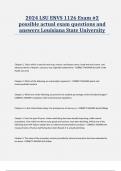2024 LSU ENVS 1126 Exam #2 possible actual exam questions and answers Louisiana State University