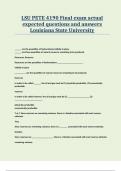 LSU PETE 4190 Final exam actual expected questions and answers Louisiana State University