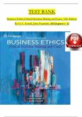 TEST BANK For Business Ethics Ethical Decision Making and Cases, 13th Edition By O. C. Ferrell, John Fraedrich, Verified Chapters 1 - 12, Complete Newest Version