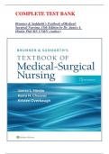 COMPLETE TEST BANK   Brunner & Suddarth's Textbook of Medical-Surgical Nursing, 15th Edition by Dr. Janice L Hinkle PhD RN CNRN (Author) LATEST UPDATE 