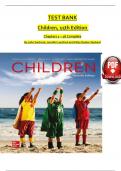 TEST BANK For Children 15th Edition By John Santrock, Jennifer Lansford and Kirby Deater-Deckard, Verified Chapters 1 - 16, Complete Newest Version