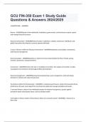 GCU FIN-350 Exam 1 Study Guide Questions & Answers 2024/2025