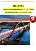 TEST BANK For College Accounting Chapters 1 - 30, 17th Edition by David Haddock, John Price, Verified Newest Version