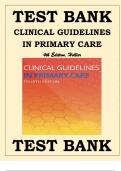 TEST BANK For Clinical Guidelines in Primary Care, 4th Edition by Amelie Hollier | Verified Chapter's 1 - 19 | Complete