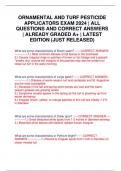 ORNAMENTAL AND TURF PESTICIDE APPLICATORS EXAM 2024 | ALL QUESTIONS AND CORRECT ANSWERS | ALREADY GRADED A+ | LATEST EDITION (JUST RELEASED)