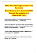 State Truck Driving Championship  Combined  Exam Sample Test Questions With  Revised Correct Answers <Guarantee Pass>