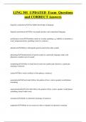 LING 301 UPDATED Exam Questions  and CORRECT Answers