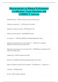 Measurements on Human Performance Certification Exam Questions and  CORRECT Answers