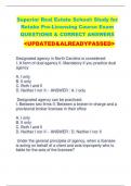 Superior Real Estate School&colon; Study for  Retake Pre-Licensing Course Exam QUESTIONS & CORRECT ANSWERS <UPDATED&ALREADYPASSED>