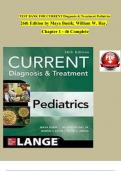 CURRENT Diagnosis and Treatment Pediatrics&comma; 26th Edition TEST BANK by Maya Bunik&semi; William W&period; Hay&comma; Verified Chapters 1 - 46&comma; Complete Newest Version