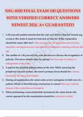 NSG 6020 FINAL EXAM 100 QUESTIONS WITH VERIFIED CORRECT ANSWERS NEWEST 2024. A+