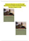 Anderson's Business Law And The Legal Environment 21st Edition by David P.Twomey - Test Bank Chapter (1 to 52)