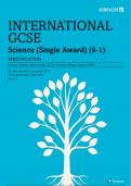 INTERNATIONAL GCSE Science (Single Award) (9-1)