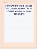 MICHIGAN BUILDERS LICENSE - ALL QUESTIONS FOR THE 60 COURSE MULTIPLE CHOICE