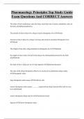 Pharmacology Principles Top Study Guide  Exam Questions And CORRECT Answers