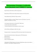 Pharmacology Principles Certification  Exam Questions And CORRECT Answers