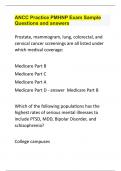 ANCC Practice PMHNP Exam Sample Questions and answers