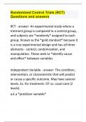 Randomized Control Trials &lpar;RCT&rpar; Questions and answers&period;