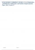 OCR&period;OXFORD CAMBRIDGE AND RSA&period;A Level Mathematics A H240&sol;02 Pure Mathematics and Statistics Sample Question Paper&period; 2022 &period;Version 5&period;7 