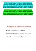 ATI RN Mental Health Proctored Exam (13 Latest Versions, 2024/2025) / ATI Mental Health Proctored Exam / Mental Health ATI Proctored Exam (Complete Guide forExam Preparation, 100% Correct Answers)