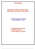 Test Bank for Economics Today The Micro View, 20th Edition Miller (All Chapters included)