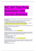 AIC 301 Test Prep Questions with Correct Answers 