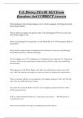 U&period;S&period; History STAAR KEY Exam  Questions And CORRECT Answers