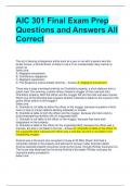 AIC 301 Final Exam Prep Questions and Answers All Correct