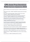 CPC Exam Prep Questions With Correct Answers 2024
