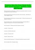 Fresenius New Hire Exam Study Guide &vert; 100&percnt; Correct Answers &vert; Verified &vert; Latest 2024 Version