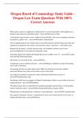 Oregon Board of Cosmetology Study Guide - Oregon Law Exam Questions With 100&percnt; Correct Answers