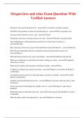 Oregon laws and rules Exam Questions With Verified Answers