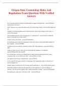 Oregon State Cosmetology Rules And Regulations Exam Questions With Verified Answers