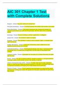 AIC 301 Chapter 1 Test with Complete Solutions