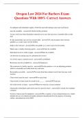 Oregon Law 2024 For Barbers Exam Questions With 100% Correct Answers
