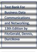 TEST BANK For Business Data Communications and Networking, 14th Edition by FitzGerald, Dennis, Durcikova | Verified Chapter's 1 - 12 | Complete