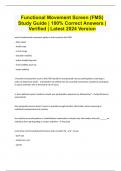 Functional Movement Screen &lpar;FMS&rpar; Study Guide &vert; 100&percnt; Correct Answers &vert; Verified &vert; Latest 2024 Version