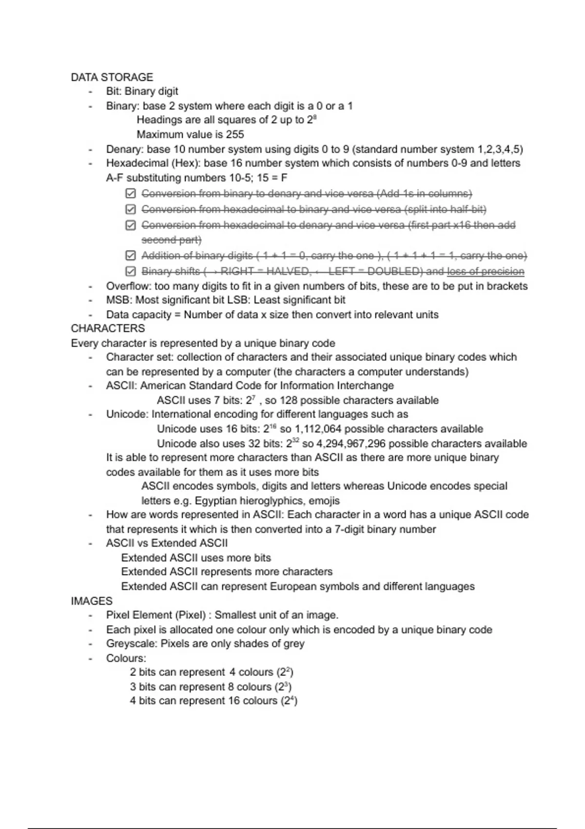 (OCR) GCSE COMPUTER SCIENCE FULL NOTES PAPER 1 ALL TOPICS INCLUDED ...