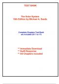 Test Bank for The Solar System, 10th Edition Seeds (All Chapters included)