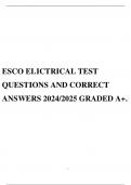 ESCO ELICTRICAL TEST QUESTIONS AND CORRECT ANSWERS 2024/2025 GRADED A+.