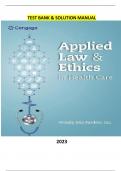 Test Bank and Solution Manual for Applied Law and Ethics in Health Care 1st Edition by Wendy Mia Pardew   - Complete, Elaborated and Latest Solution Manual. All Chapters(1-12) Included and Updated - 5*Rated